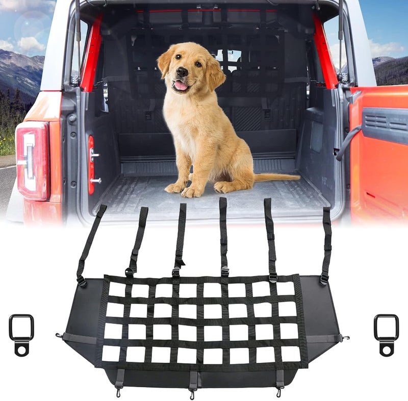 G Pet Net Vehicle Safety Mesh Dog Barrier Fit for Ford Bronco Accessories 2021-2025 4-Door, Rear Seat Isolation Net for Trunk Cargo Area, Upgrade Car Pet Divider fits for Medium, Large Pets - Image 2